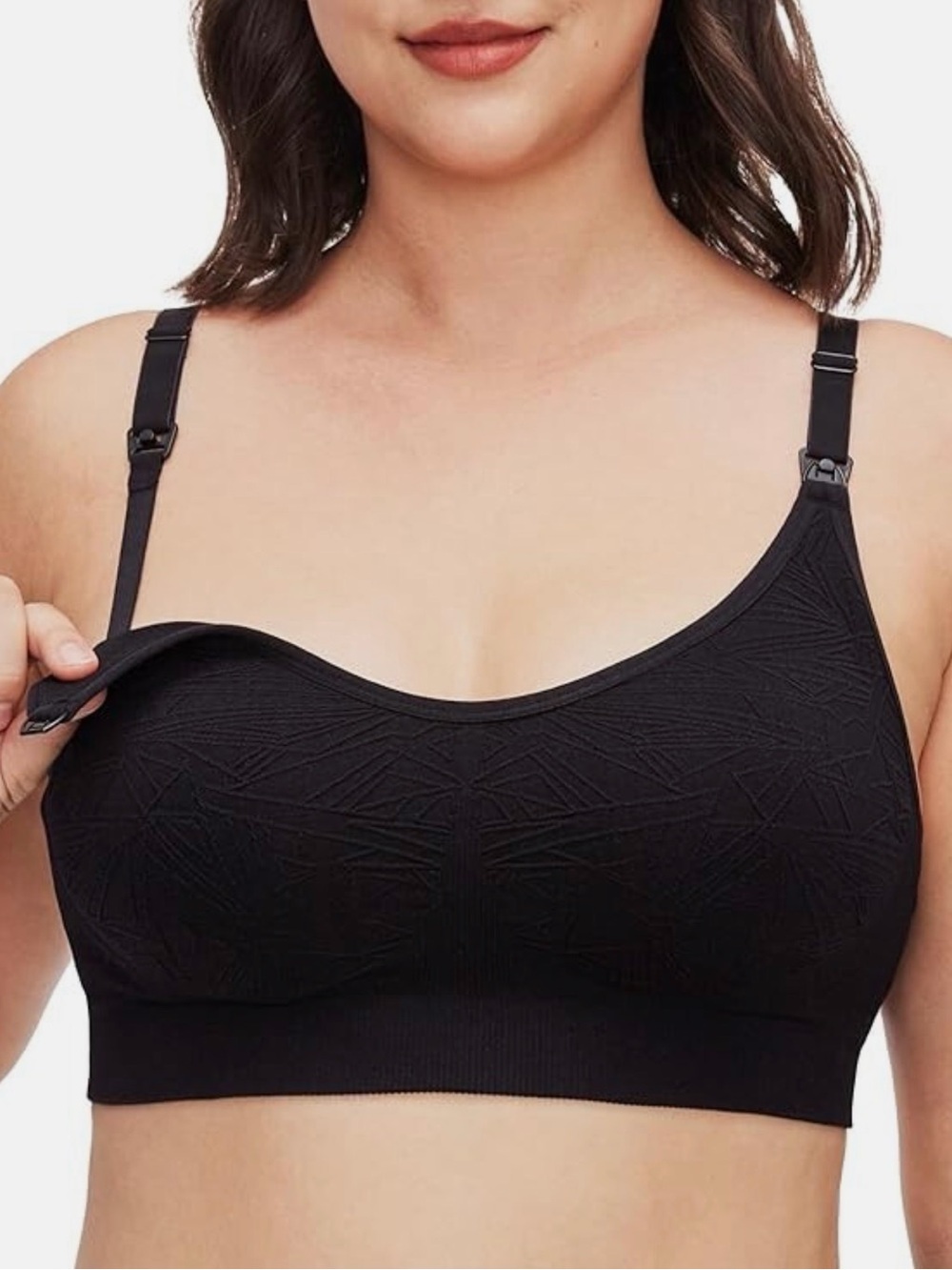 Seamless Clip-Down Nursing Bra - Black